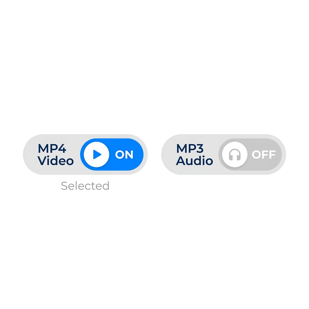 Format selection (MP4/MP3)