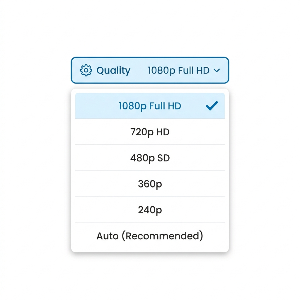 Quality selection options